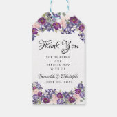パープルウォーター色フローラ結婚式の引き出物ありがとう ギフトタグ (裏面)