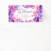 パープルウォーター色フローラ50th誕生日パーティー 横断幕 (インサイチュ)