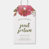 パープルウォーター色フローラSweet sixteenメッセージカード ギフトタグ (正面)