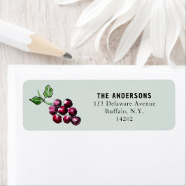 パープルウォーター色ブドウエレガント差出人住所 ラベル