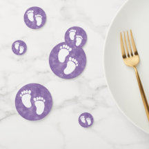 パープルウォーター色ベビーシャワー足プリント