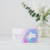 パープルウォーター色ホワイトピアノ 名刺 (スタンド正面)