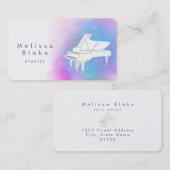 パープルウォーター色ホワイトピアノ 名刺 (正面/裏面)