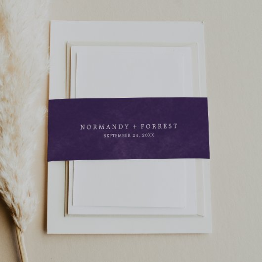 パープルウォーター色結婚式招待状ベリーバンド 招待状ベリーバンド