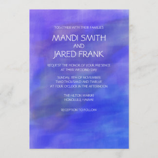 パープルウォーター色結婚式招待状 招待状