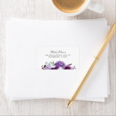 パープルウォーター色薄紫フローラ差出人住所 ラベル (インサイチュ)