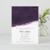 パープルウォーター色金ゴールドシモダンックブライダルシャワー 招待状 (スタンド正面)