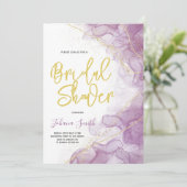 パープルウォーター色金ゴールドダストブライダルシャワー 招待状 (スタンド正面)