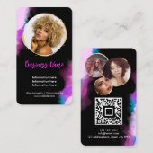 パープルウォーター色金ゴールドフェミニンソーシャルメディアブラック 名刺 (正面/裏面)