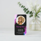 パープルウォーター色金ゴールドフェミニンソーシャルメディアブラック 名刺 (スタンド正面)