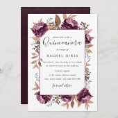 パープルウォーター色開花キンセアニェラ招待状 招待状 (正面/裏面)