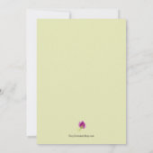 パープルウォーター色開花誕生日招待状 (裏面)