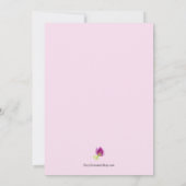 パープルウォーター色開花誕生日招待状 (裏面)