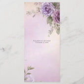 パープルウォーター花模様結婚ズブライダルシャワー メニュー (裏面)