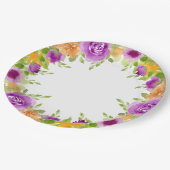 パープルウォーター開花結婚フローラ ペーパープレート (アングル)