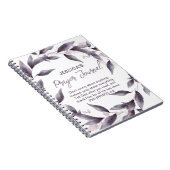 パープルウォーター離れカラーカスタマイズ祈りの言葉ジャーナル ノートブック (右側)