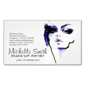 パープルウォーター顔メイクアップアーティストブランディング マグネット名刺 (正面)