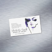 パープルウォーター顔メイクアップアーティストブランディング マグネット名刺 (インサイチュ)