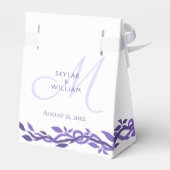 パープルウッドシ結婚のクリエイティブエスコート座席表 フェイバーボックス (裏面サイド)