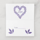 パープルウッドシ結婚のモノグラムエレガントガーランド プレイスカード (内部開封)