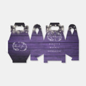 パープルウッドストリングライトフローラ結婚ズ フェイバーボックス (折り畳みなし)