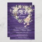 パープルウッドストリングライトフローラ50周年記念 招待状 (正面/裏面)