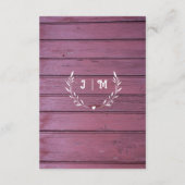 パープルウッドストリングライト&レースの結婚詳細 エンクロージャーカード (裏面)