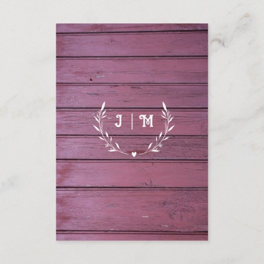 パープルウッドストリングライト&レースの結婚詳細 エンクロージャーカード (裏面)