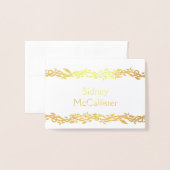 パープルウッドズ結婚の座席表エスコート 箔カード (封筒付き正面)