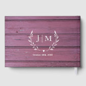 パープルウッドベビーズブレスライト&レース結婚ズ ゲストブック (裏面)