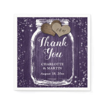 パープルウッドメイソンジャール2ハートサンキュー結婚ズ