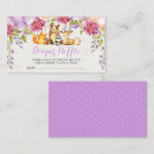 パープルウッドランドフローラベビーおむつラッフル エンクロージャーカード (正面/裏面)