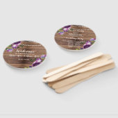 パープルウッド フローラル ウェディングプログラム ファン フラワーズ (組立なし)