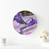 パープルウマことわざハローウォールクロック ラージ壁時計 (ホーム)