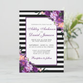 パープルウルトラバイオレットフローラ結婚式招待状PS B 招待状 (スタンド正面)