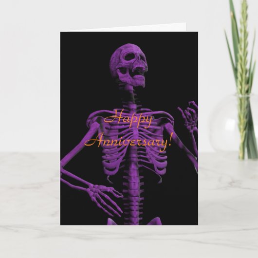 パープルエアギタースケルトン記念日 カード (正面)