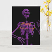 パープルエアギタースケルトン記念日 カード (黄色い花)
