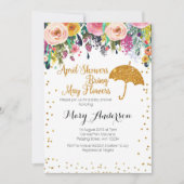 パープルエイプリルシャワーベビーシャワー招待状 招待状 (正面)