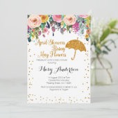 パープルエイプリルシャワーベビーシャワー招待状 招待状 (スタンド正面)