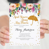 パープルエイプリルシャワーベビーシャワー招待状 招待状