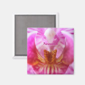 パープルエイリアンオーキッドオレンジビクティッドフローラ マグネット (正面/裏面)