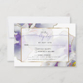 パープルエキゾチックフローラ食事の選択 出欠カード (正面)