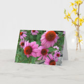 パープルエキナセアエククレシアテス聖書の聖句誕生日 カード (黄色い花)