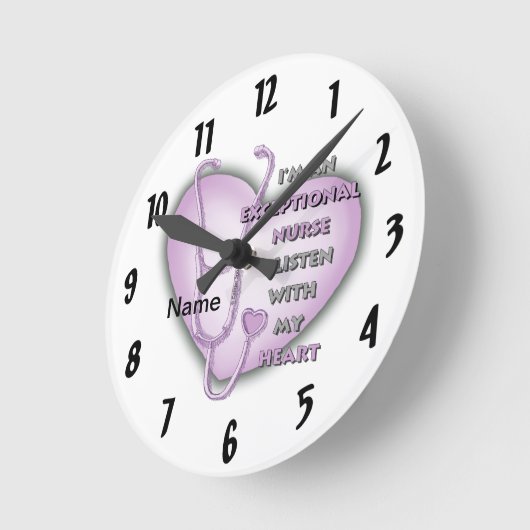 パープルエクセレクションナース時計 ラウンド壁時計 (傾斜)