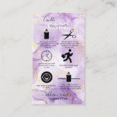 パープルエステティック気にキャンドル名刺 名刺 (正面)