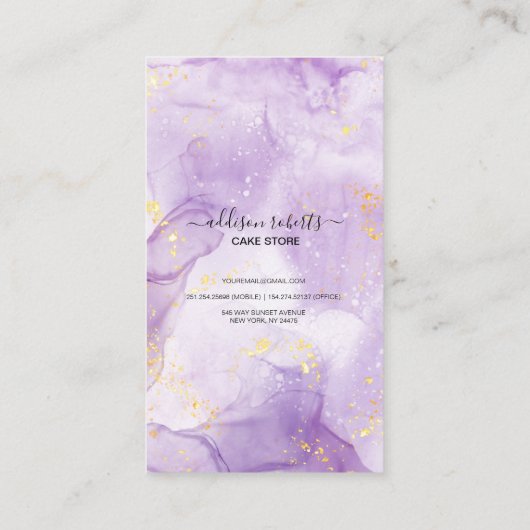 パープルエステティック気にケーキ名刺 名刺 (裏面)