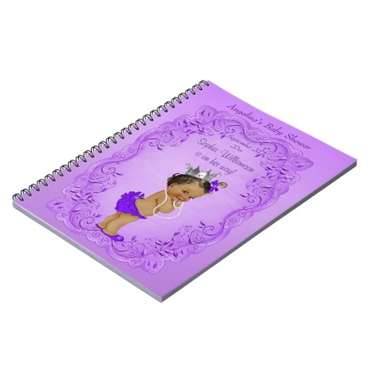 パープルエスニックプリンセスベビーシャワーゲストハウス ノートブック (左側)
