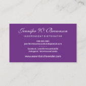 パープルエッセンシャル油ラベンダーの花 名刺 (裏面)
