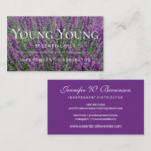 パープルエッセンシャル油ラベンダーの花 名刺 (正面/裏面)