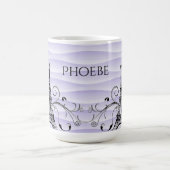 パープルエッフェルタワーフローリッシュコーヒーマグ コーヒーマグカップ (中央)